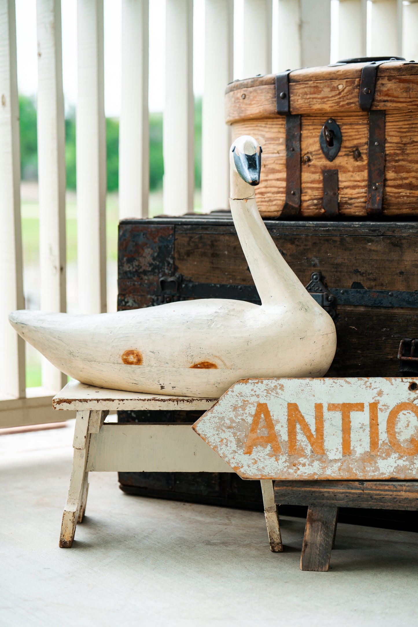 Wooden White Goose
