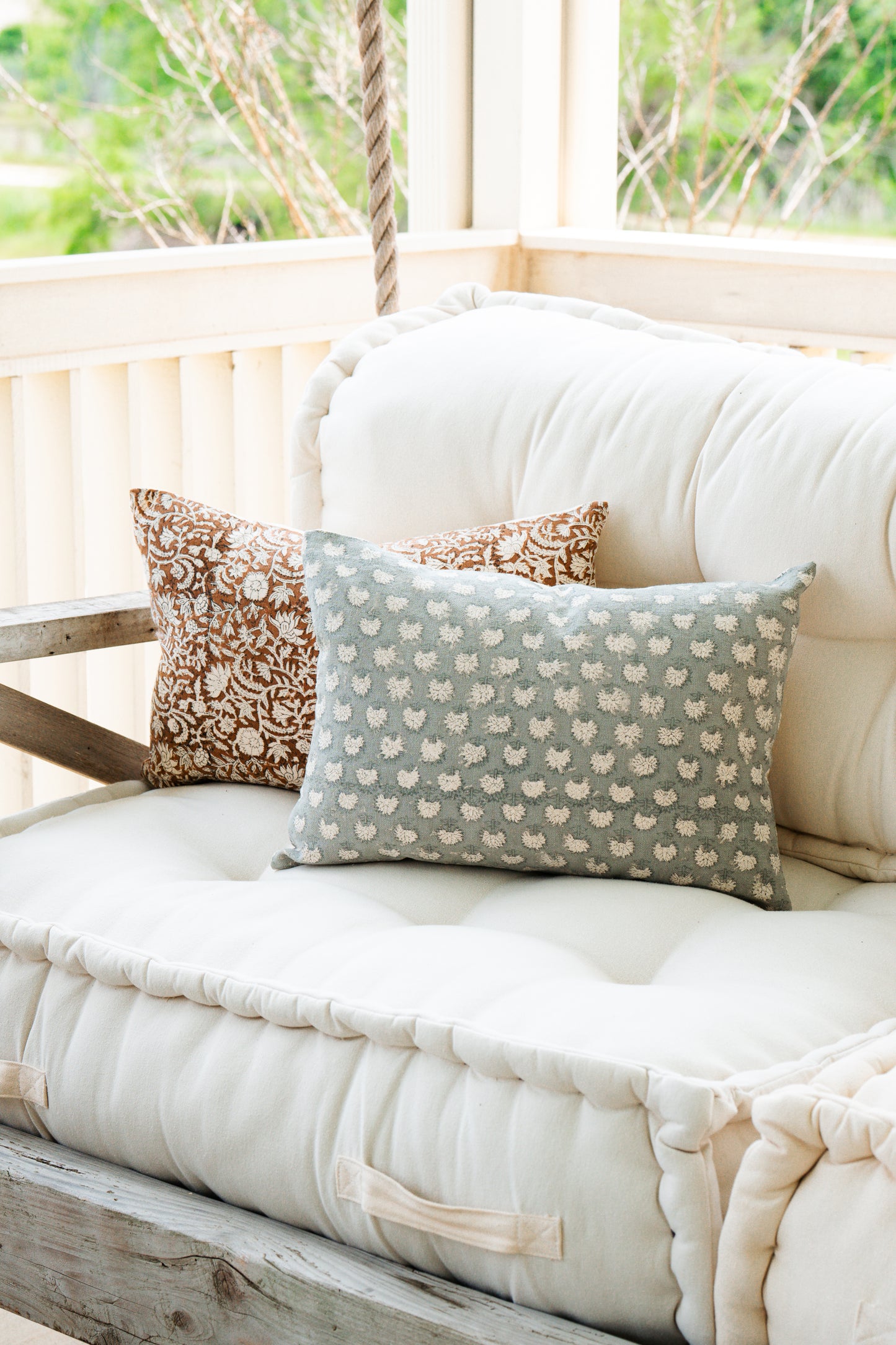 Taupe Floral Pillow