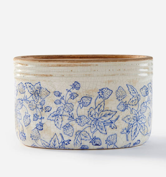 Maison - Stoneware Oval Botanical Planter - Large