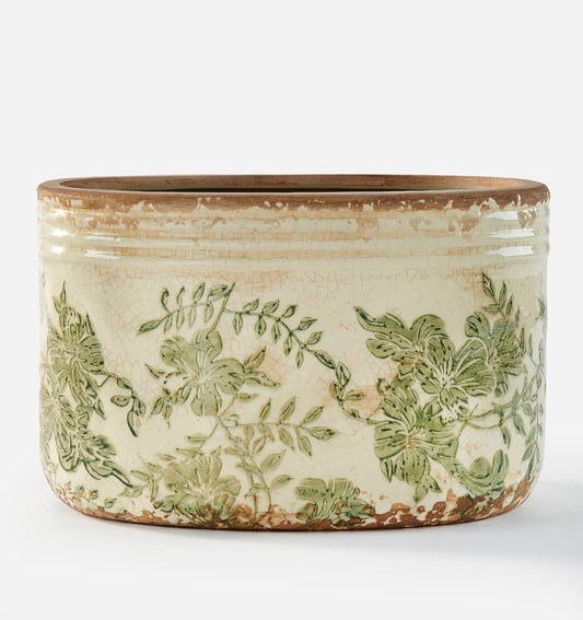 Maison - Stoneware Oval Botanical Planter