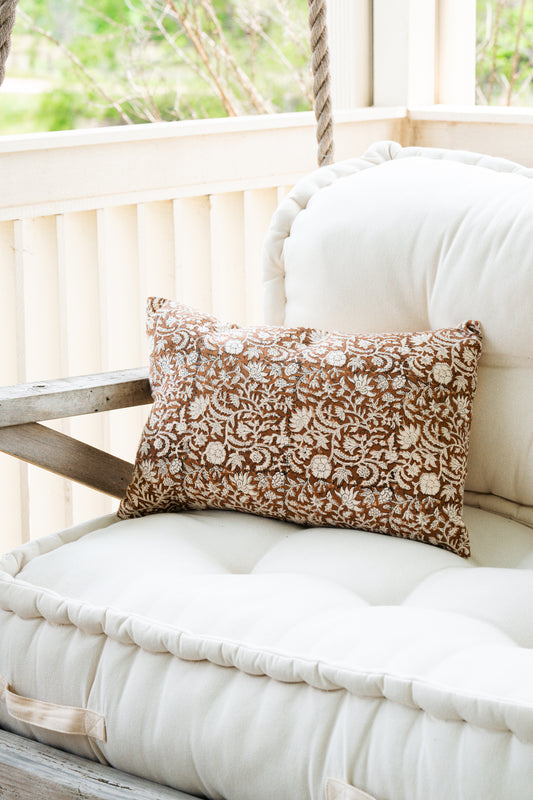 Taupe Floral Pillow