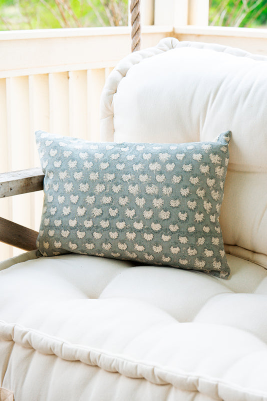 Cornflower Blue Floral Pillow