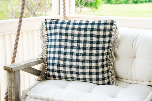Blue Plaid Pillow